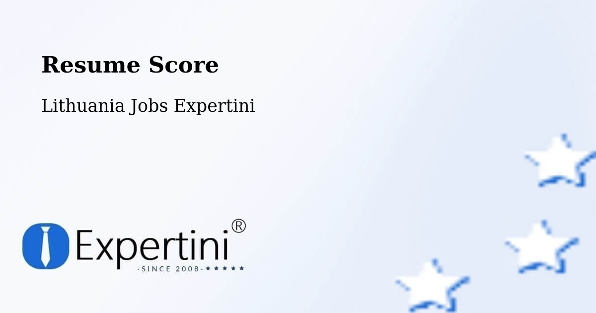 Resume Score & Job Description Match Tool – Pabradė - Lithuania Jobs Expertini
